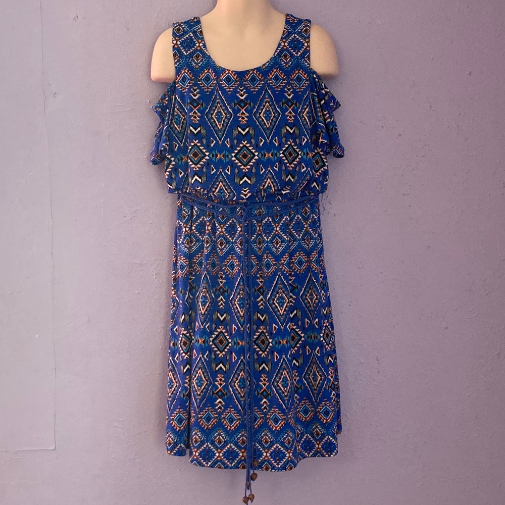 Lovely Blue Cold Shoulder Girls Dress size 10